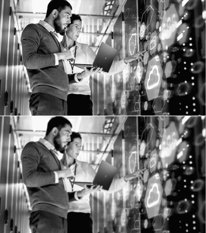 Original- vs gefiltertes Bild